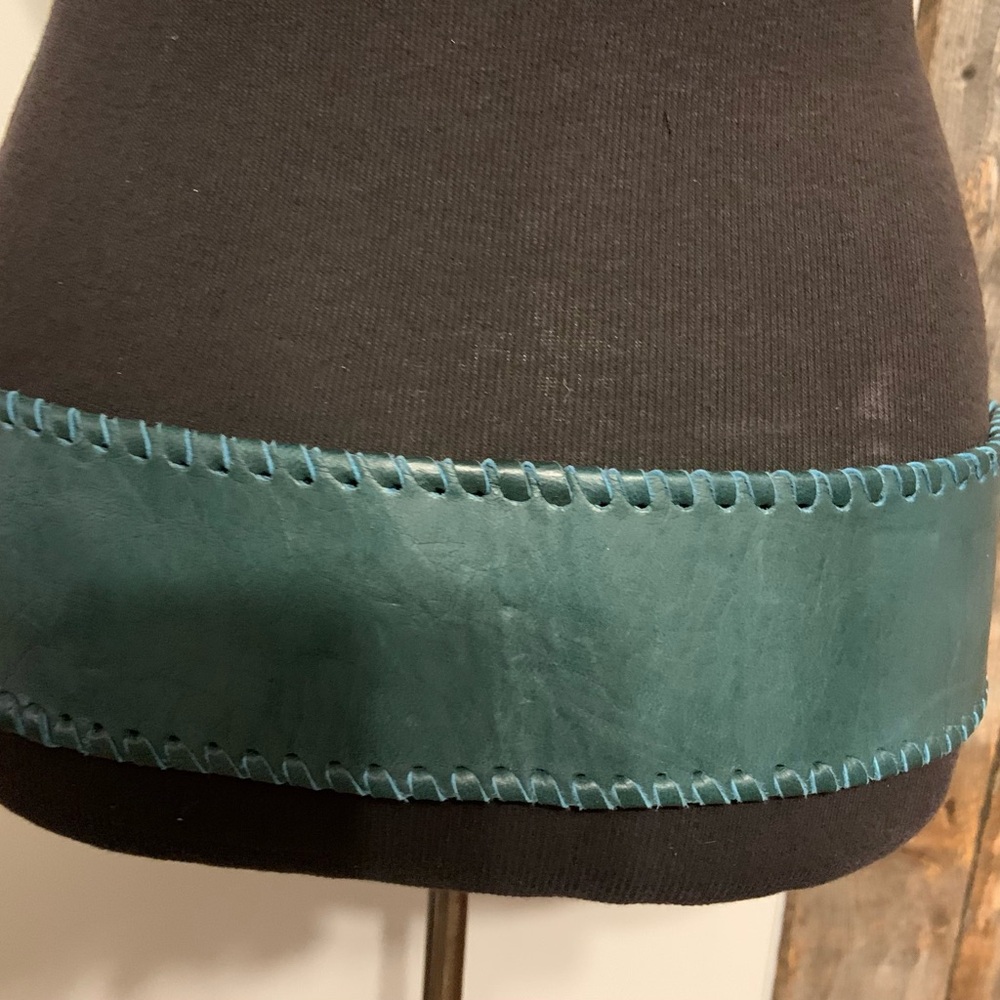 Chic Teal Belt with Brass Buckle - Picture 8 of 8